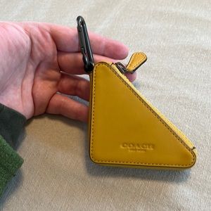 Coach Mustard Coin Triangle Pouch